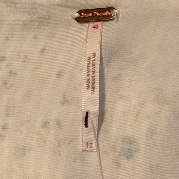 NWOT Free People Sweetest Thing Mini Dress Ivory Combo Ruffle Floral - Size 12 - Picture 5 of 5